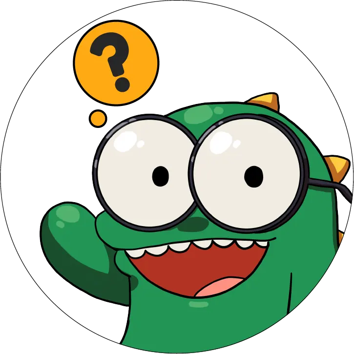 Curious mascot icon for help section at Kids Club Spanish School online Spanish platform
